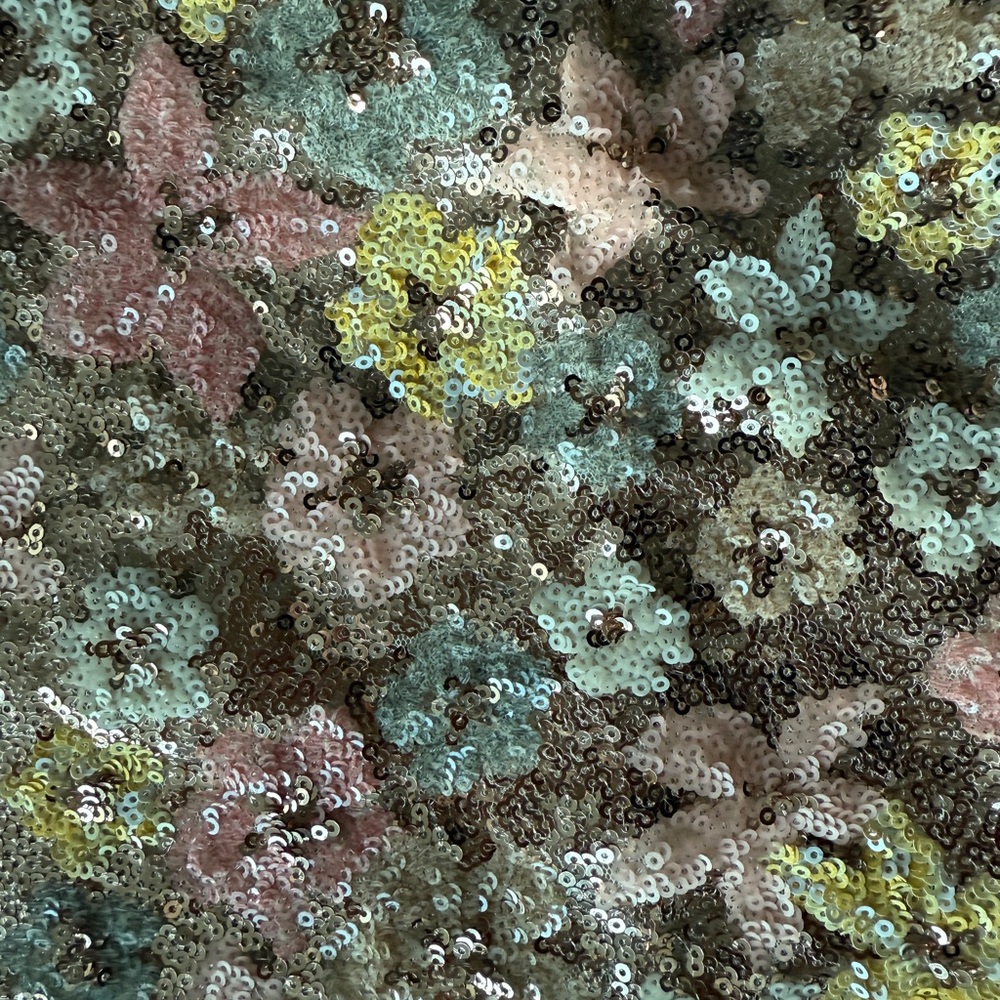 LOFT Sequin Floral Mini Skirt - Pink, Yellow, Blue - Picture 3 of 4